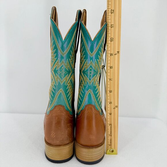 NWD Ariat Women's Odessa Brown/Metallic Turqueza Leather Western Boots Size 7B - Picture 7 of 15